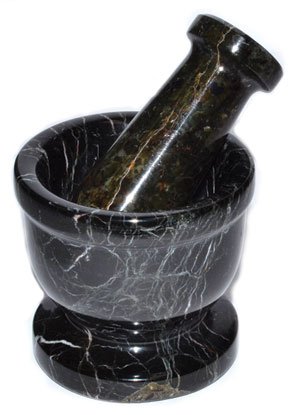 2 1/2" Black mortar and pestle set (image for) 2 1/2" Black mortar and pestle set