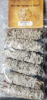 White Sage smudge stick 6-pk 4" (image for) White Sage smudge stick 6-pk 4"