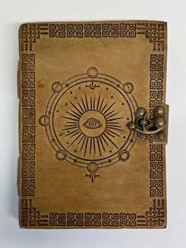 5" x 7" Moon Phase Embossed leather w/ latch (image for) 5" x 7" Moon Phase Embossed leather w/ latch