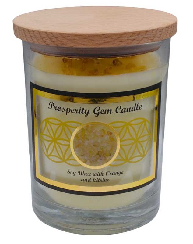 Prosperity gem stone soy candle (image for) Prosperity gem stone soy candle