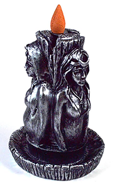 5 1/2" Maiden, Mother, Crone backflow incense burner (image for) 5 1/2" Maiden, Mother, Crone backflow incense burner