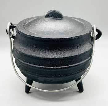 5" cast iron cauldron w/ lid (image for) 5" cast iron cauldron w/ lid