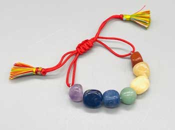 7 Chakra w tassel Nugget adjustable bracelet (image for) 7 Chakra w tassel Nugget adjustable bracelet