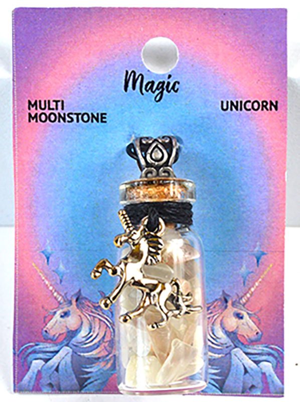 (image for) Moonstone Chips in Bottle with Unicorn necklace