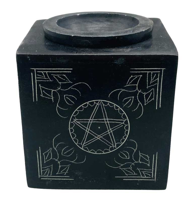 3" square Pentagram soapstone oil diffuser (image for) 3" square Pentagram soapstone oil diffuser