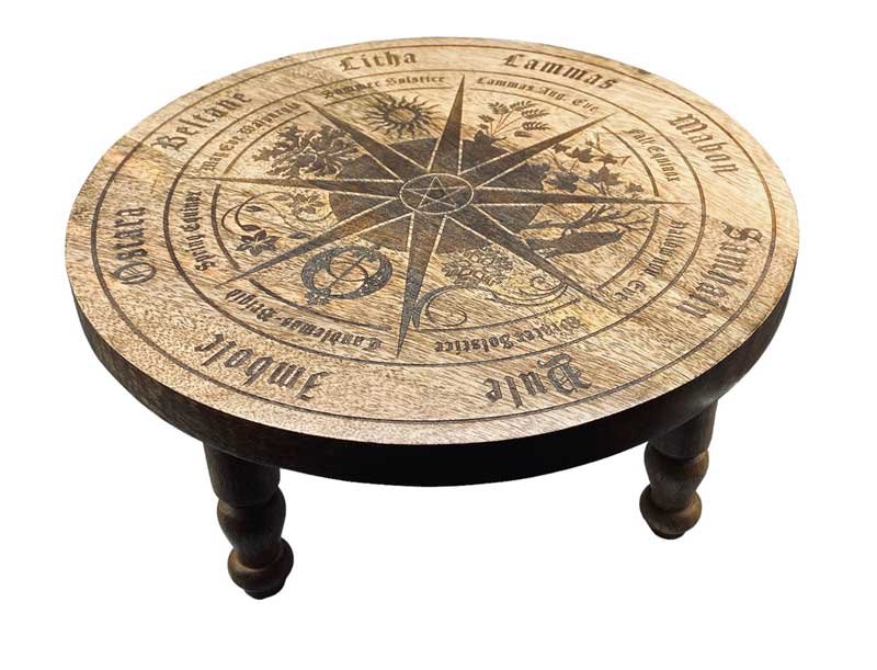 11 3/4" dia Pagan Calendar altar table (image for) 11 3/4" dia Pagan Calendar altar table