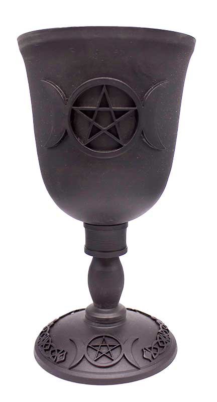7 5/8" Triple Moon & Pentagram chalice (image for) 7 5/8" Triple Moon & Pentagram chalice