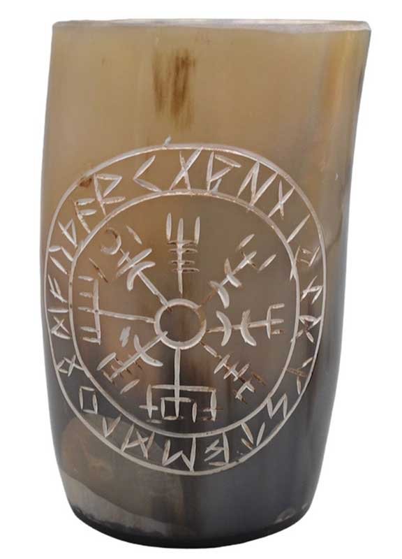4" Rune buffalo horn mug (image for) 4" Rune buffalo horn mug